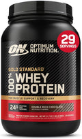 Optimum Nutrition Gold Standard Whey Protein, Muscle Building Powder with Naturally Occurring Glutamine and Amino Acids, Double Rich Chocolate, 29 Servings, 899 g, Packaging May Vary